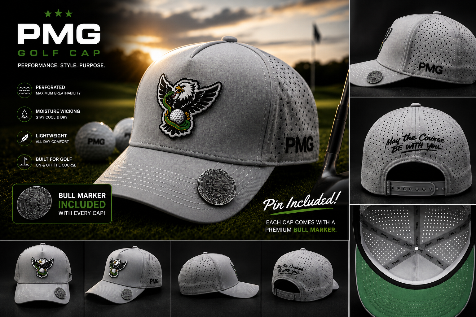 PMG Tour Cap Gray