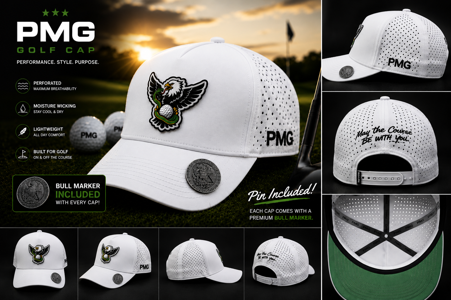 PMG Tour Cap White