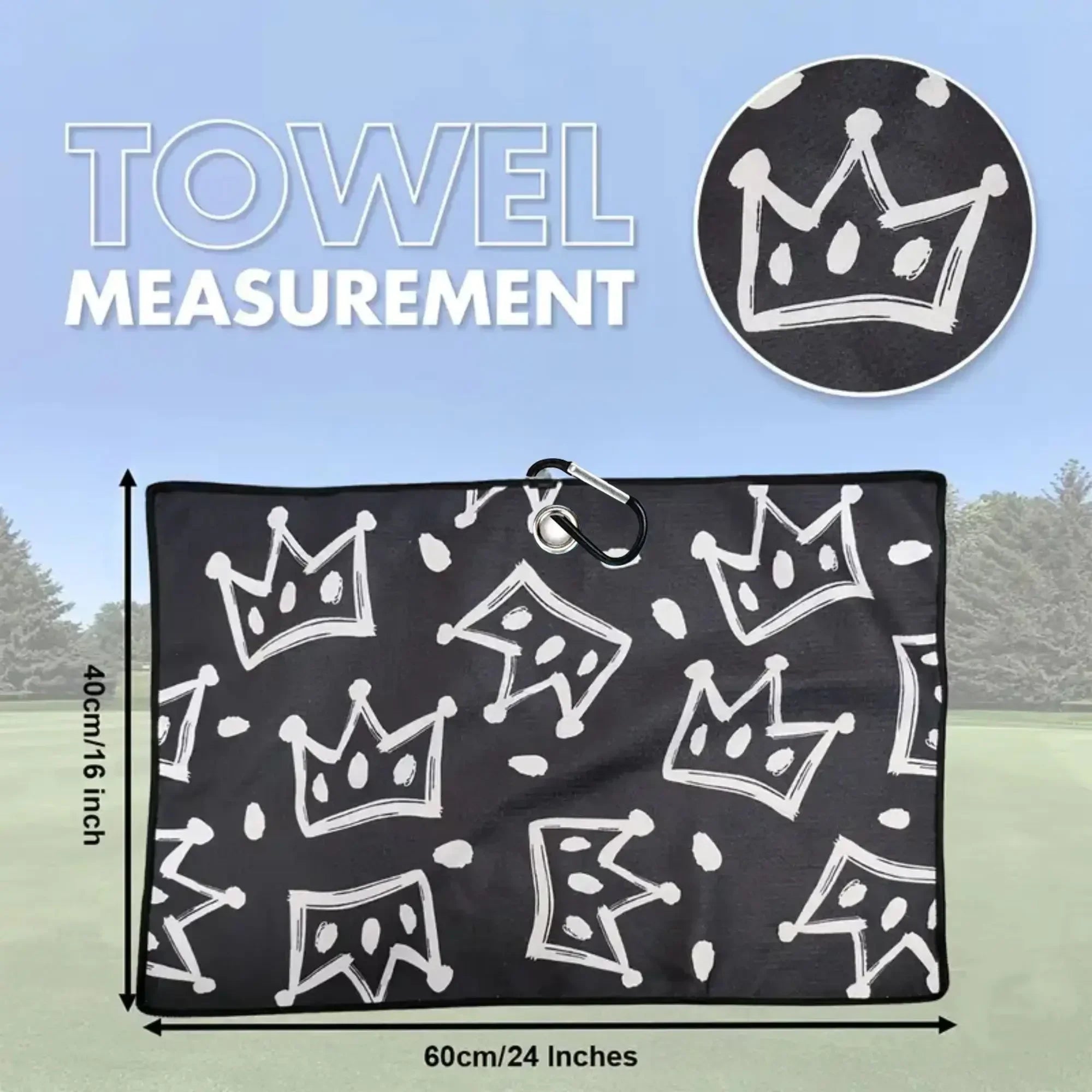Crown  Print Golf Towel