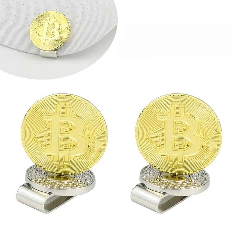 1Pc Golf Mark Hat Clip Ball Marker Bitcoin